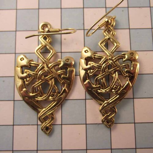 Celtic Brooches, Earrings & Pendants - Gold Plated Pewter. 7 BKE01-PG
