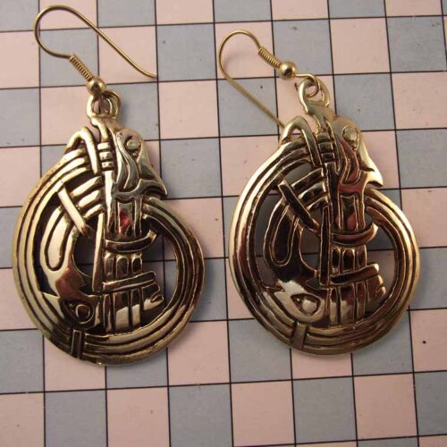 Celtic Brooches, Earrings & Pendants - Gold Plated Pewter. 8 BKE02-PG