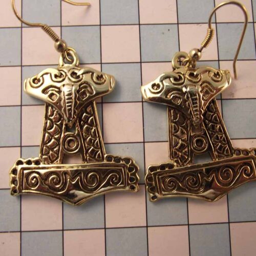Celtic Brooches, Earrings & Pendants - Gold Plated Pewter. 9 BKE03-PG