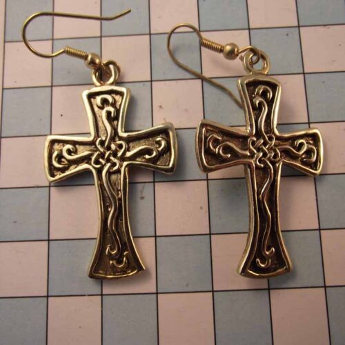 Celtic Brooches, Earrings & Pendants - Gold Plated Pewter. 12 BKE06-PG