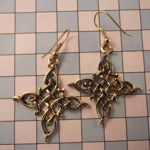 Celtic Brooches, Earrings & Pendants - Gold Plated Pewter. 15 BKE09-PG