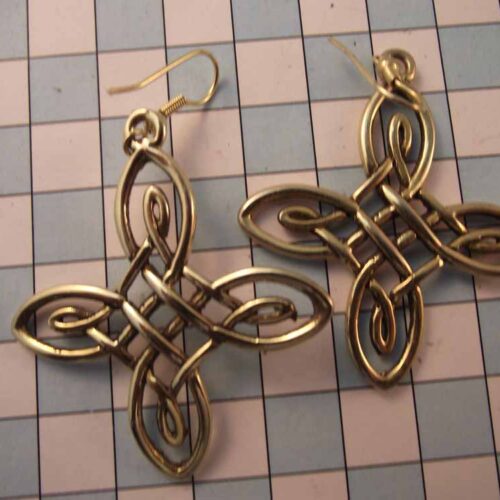 Celtic Brooches, Earrings & Pendants - Gold Plated Pewter. 16 BKE10-PG