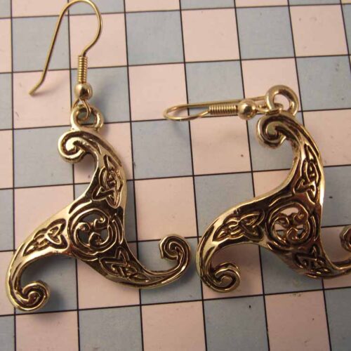 Celtic Brooches, Earrings & Pendants - Gold Plated Pewter. 17 BKE11-PG