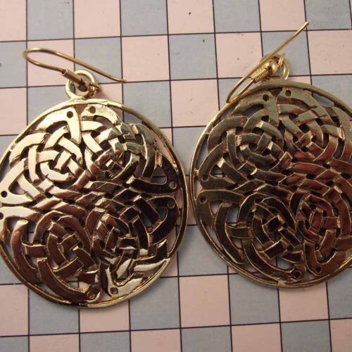 Celtic Brooches, Earrings & Pendants - Gold Plated Pewter. 18 BKE18-PG