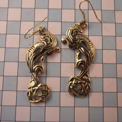 Celtic Brooches, Earrings & Pendants - Gold Plated Pewter. 32 BKE35-PG