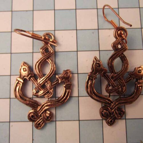 Celtic Brooches, Earrings & Pendants – Silver & Copper Plated Pewter. 63 BKE62-PC