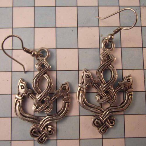 Celtic Brooches, Earrings & Pendants – Silver & Copper Plated Pewter. 64 BKE62-PS