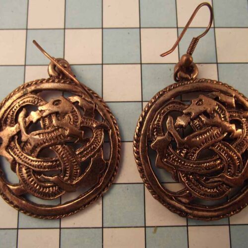 Celtic Brooches, Earrings & Pendants – Silver & Copper Plated Pewter. 66 BKE64-PC