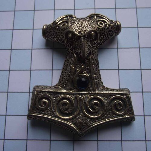 Viking Pendants - Pewter - Gold Plated 30 VA71-PGblue