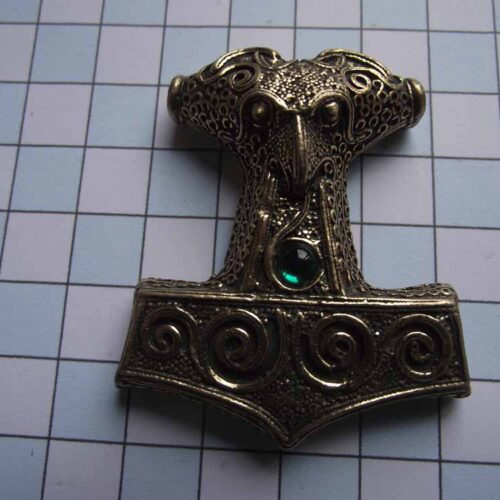 Viking Pendants - Pewter - Gold Plated 31 VA71-PGgreen