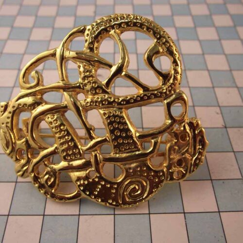 Viking Brooches - Pewter - Gold Plated 1 VBR02-PG