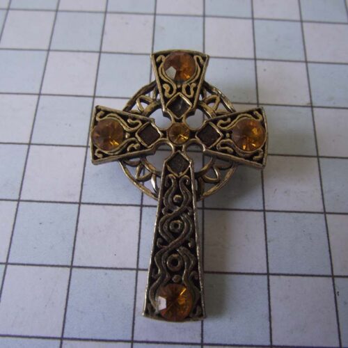 Gold Plated Medieval Stoned Brooches 43 HLB059-GPorang
