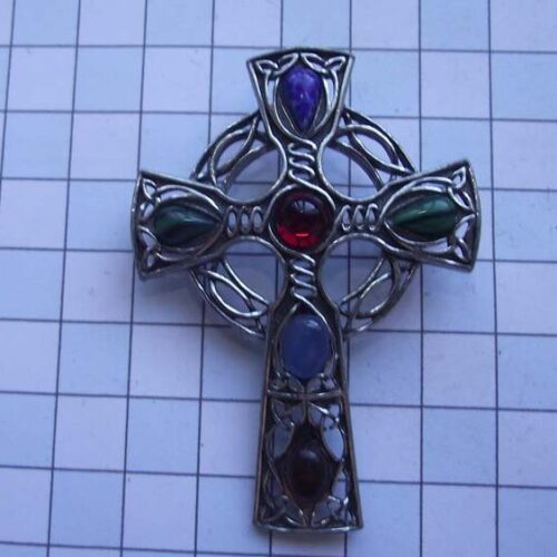 Silver Plated Medieval Stoned Brooches 13 HLB005SPmulti