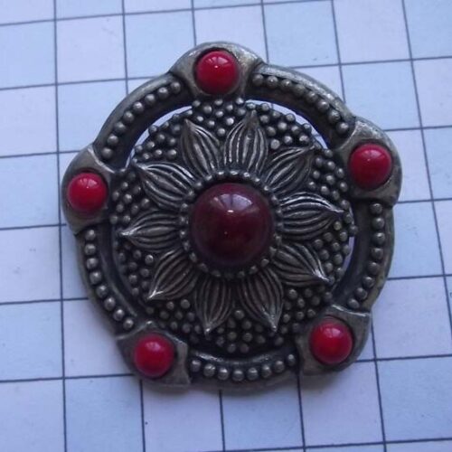 Silver Plated Medieval Stoned Brooches 14 HLB006SPred