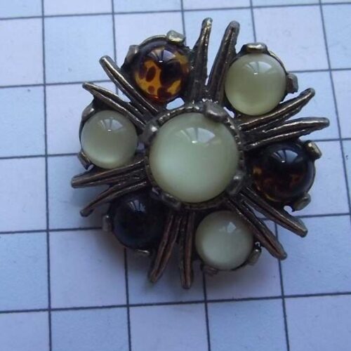 Gold Plated Medieval Stoned Brooches 9 HLB007GPmulti