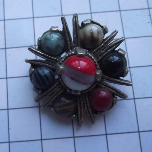Silver Plated Medieval Stoned Brooches 17 HLB007SPmulti