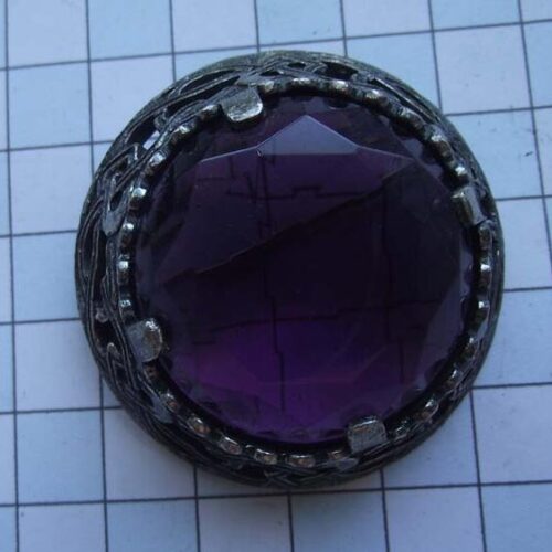 Silver Plated Medieval Stoned Brooches 18 HLB008SPpurple