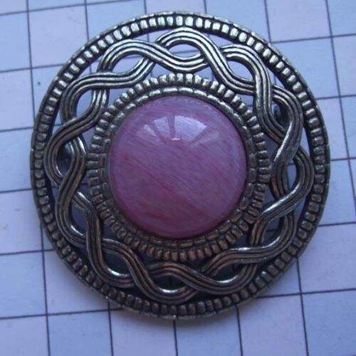 Silver Plated Medieval Stoned Brooches 20 HLB010SPpink