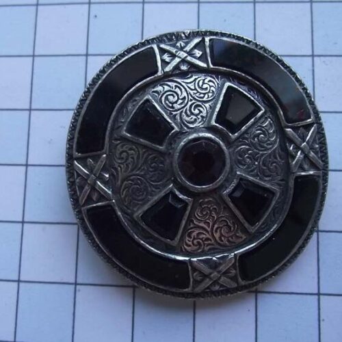 Silver Plated Medieval Stoned Brooches 24 HLB013SPred