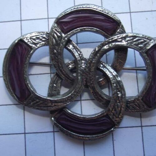 Silver Plated Medieval Stoned Brooches 25 HLB014SPpurple