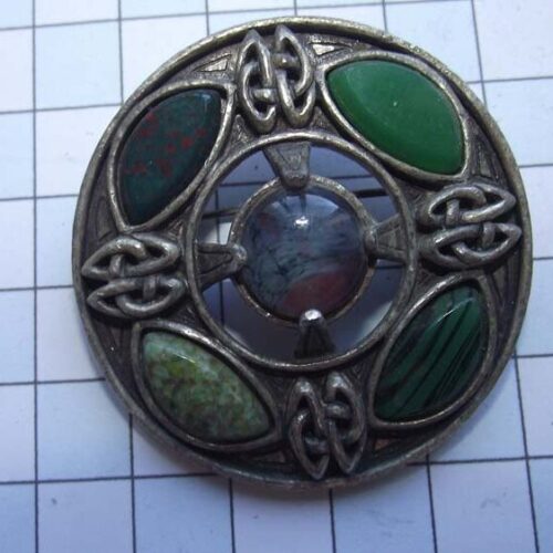Silver Plated Medieval Stoned Brooches 31 HLB021SPmulti