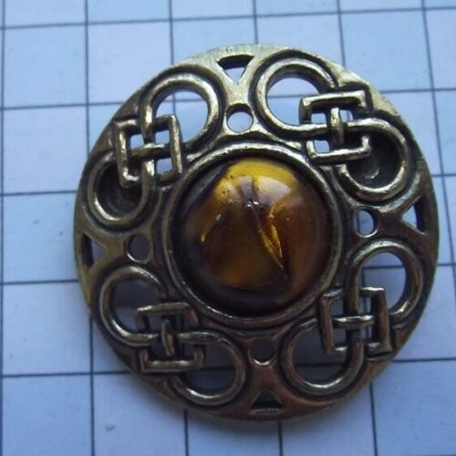 Gold Plated Medieval Stoned Brooches 16 HLB028GPgold