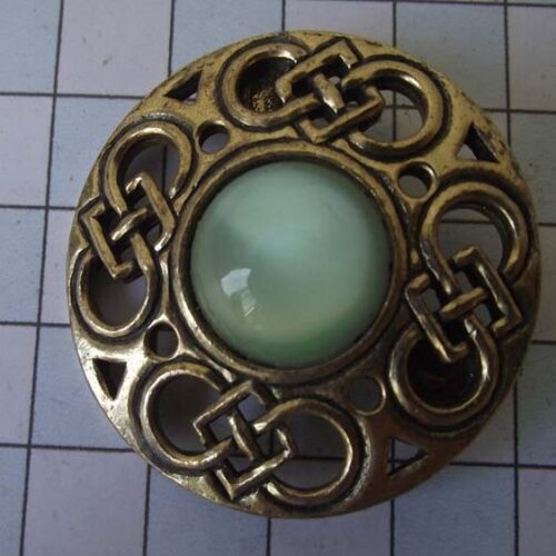 Gold Plated Medieval Stoned Brooches 17 HLB028GPgreen
