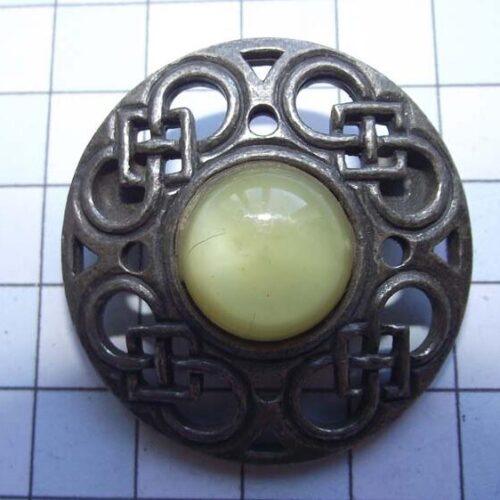 Silver Plated Medieval Stoned Brooches 39 HLB028SPyellow