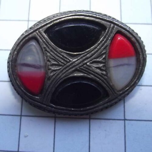 Silver Plated Medieval Stoned Brooches 41 HLB029SPmulti