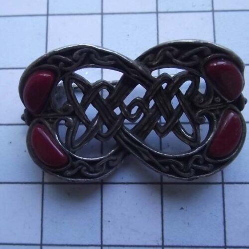 Silver Plated Medieval Stoned Brooches 43 HLB030SPred