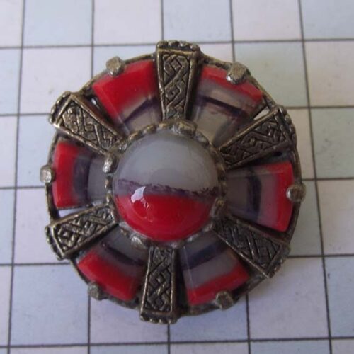 Gold Plated Medieval Stoned Brooches 21 HLB035GPred