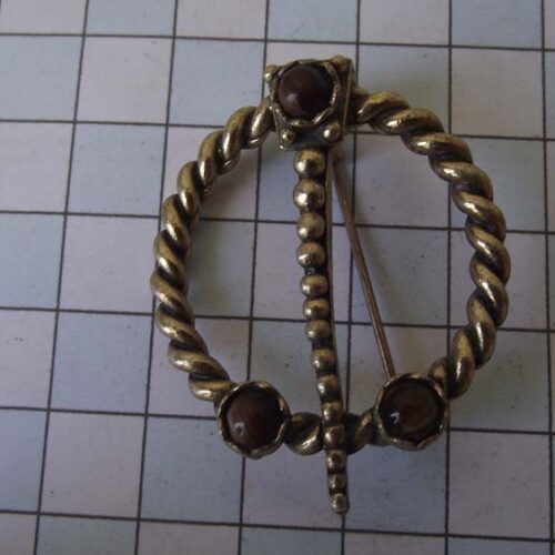 Gold Plated Medieval Stoned Brooches 32 HLB046GP