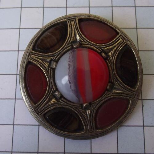 Gold Plated Medieval Stoned Brooches 36 HLB050GPred