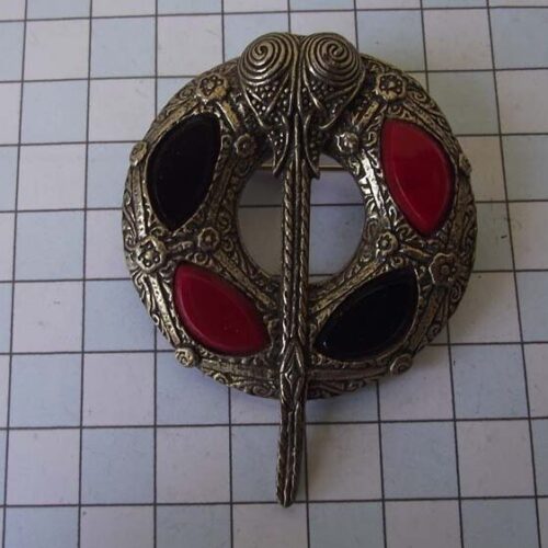 Gold Plated Medieval Stoned Brooches 37 HLB051GPred