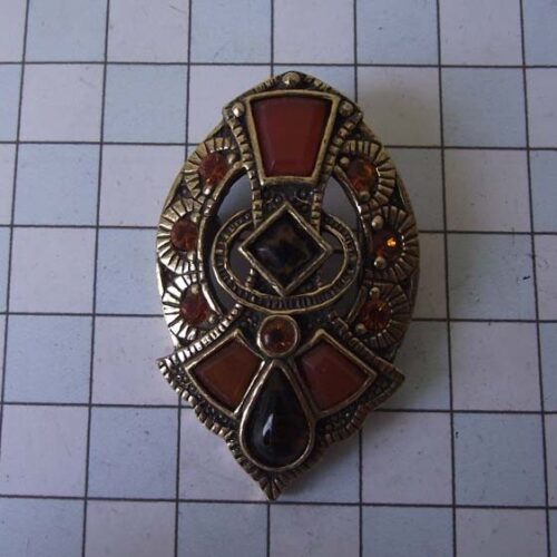Gold Plated Medieval Stoned Brooches 39 HLB053GPred