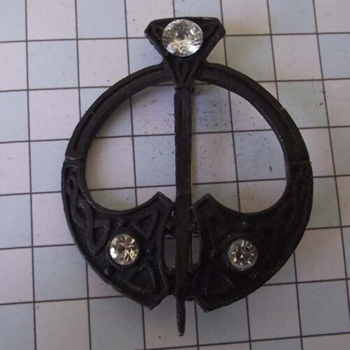 Silver Plated Medieval Stoned Brooches 48 HLB055BK