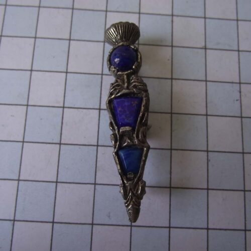 Gold Plated Medieval Stoned Brooches 42 HLB058-GPblue