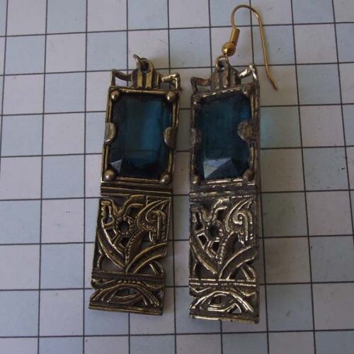Gold Plated Medieval Stoned Brooches 47 HLE01GPgreen