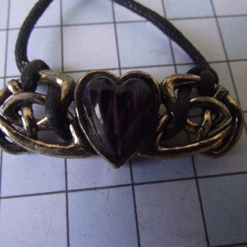 Gold Plated Medieval Stoned Brooches 49 HLN003-GPpurp