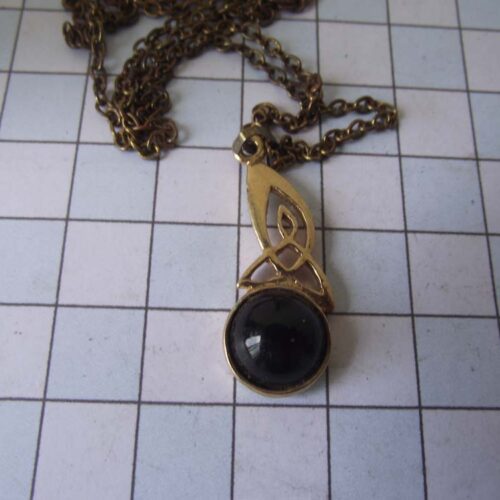 Gold Plated Medieval Stoned Brooches 50 HLN004-GPgreen