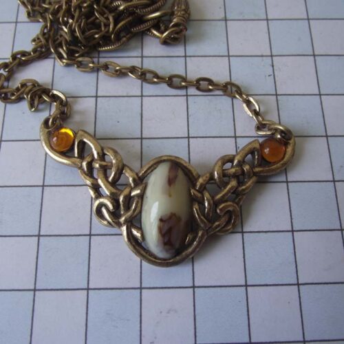 Gold Plated Medieval Stoned Brooches 53 HLN02-GPml