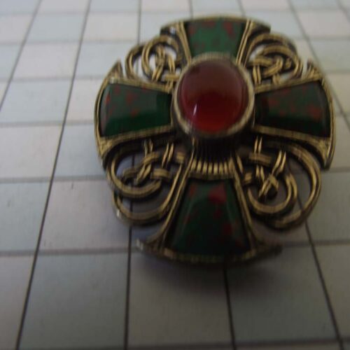 Gold Plated Medieval Stoned Brooches 44 HLB060GPmulti