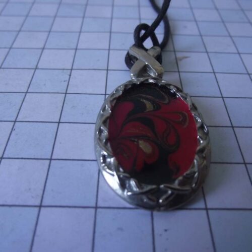 Celtic Brooches, Earrings & Pendants – Silver & Copper Plated Pewter. 93 M004-PSred