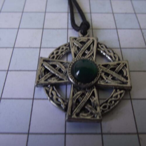 Silver Plated Medieval Stoned Brooches 5 Cross2-PSblue