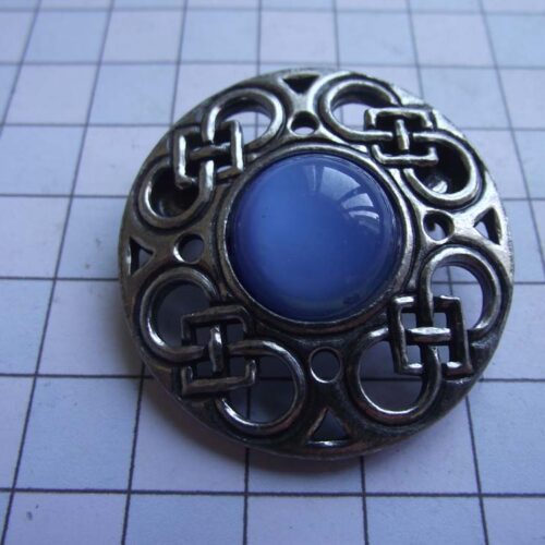 Silver Plated Medieval Stoned Brooches 38 HLB028SPblue